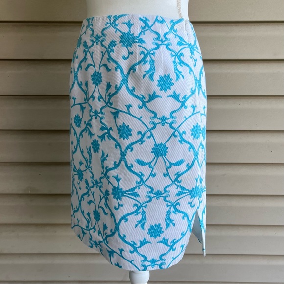 •Talbots• Floral cotton Pique Pencil Skirt - Size 6 P - Picture 3 of 9